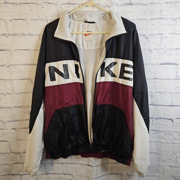 Nike Other - Vintage 90’s 2000’s Nike Zip Up Jacket Windbreaker Crimson Red Rare XL Read